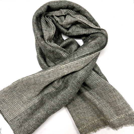 WOOL N CASHMERE BLEND DOUBLE LAYERED “CHARCOAL” SHAWLS 76X200CM