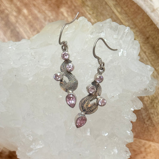 STERLING SILVER EARRING -PINK ZIRCONIA