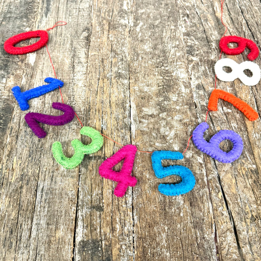 HANDMADE FELT 0-9 GARLAND