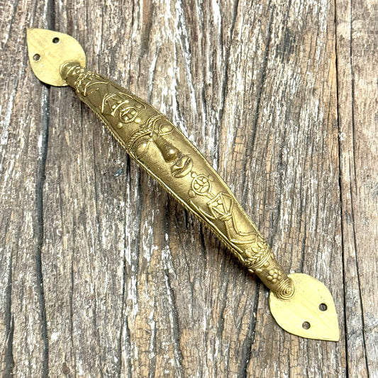 TRIBAL BRASS DOOR HANDLE 24cm