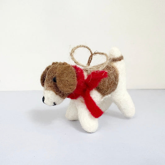 FELT PUPPY WITH SCARF 10x8CM
