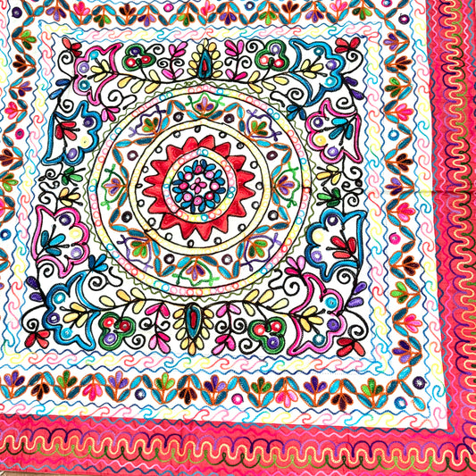 EMB. COTTON SONA THROW 100x100cm