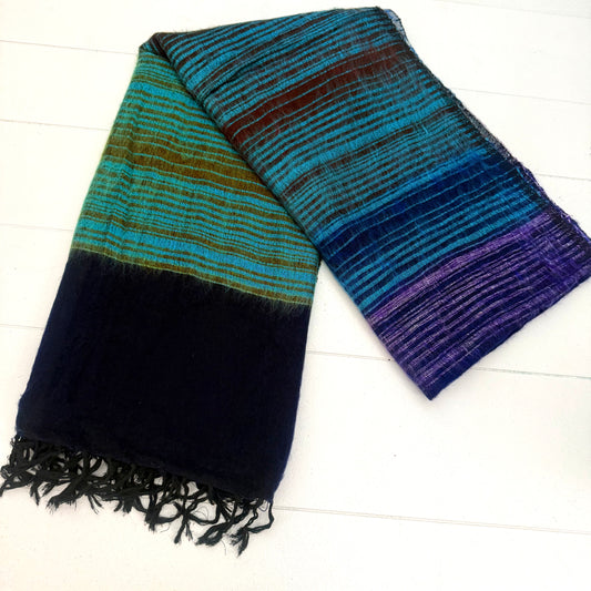 WOOL BLEND HANDLOOM BLANKET 110X260CM