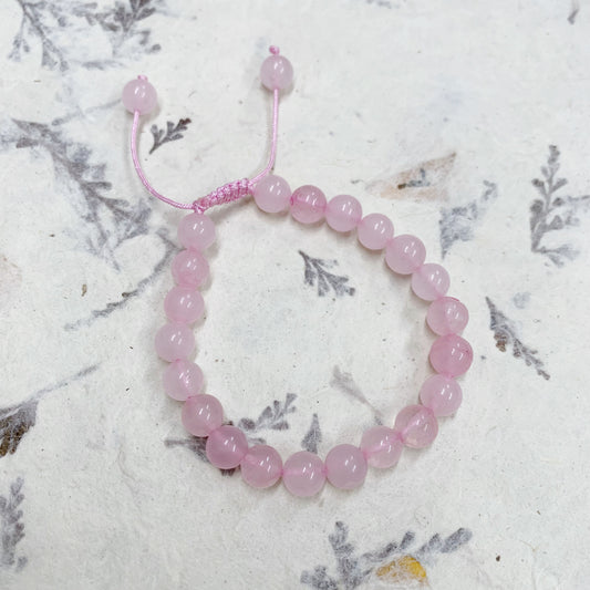 ROSE QTZ PRAYER BRACELET