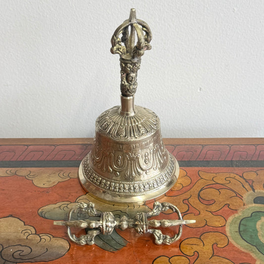 BRASS BELL & DORJE 2PCS set LRG 16x9CM