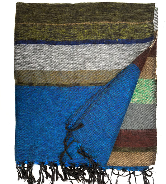 WOOL BLEND “MAGIC STRIPE” SHAWL 80x195CM