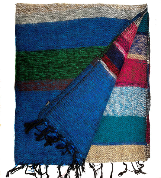 WOOL BLEND “MAGIC STRIPE” SHAWL 80x195CM