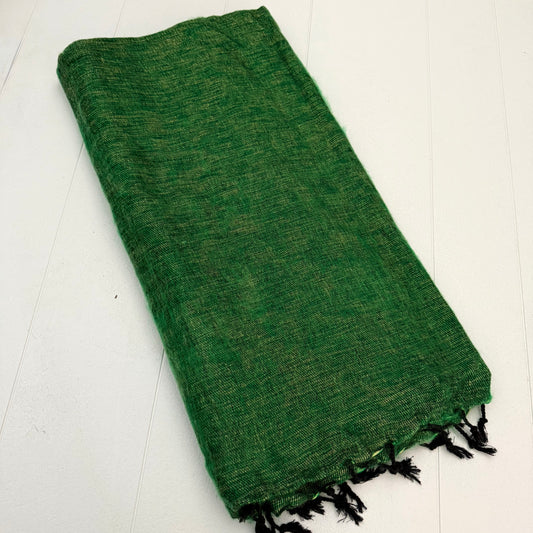 WOOL 'EMERALD' BLEND HANDLOOM BLANKET 110X260CM
