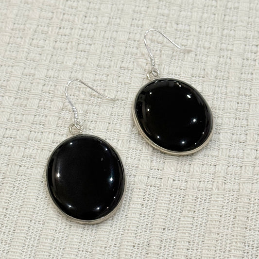 925 SILVER BLACK ONYX EARRING
