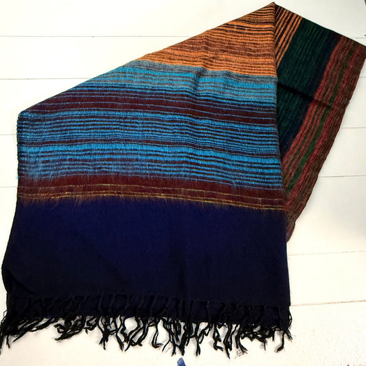 WOOL BLEND HANDLOOM BLANKET 110X260CM