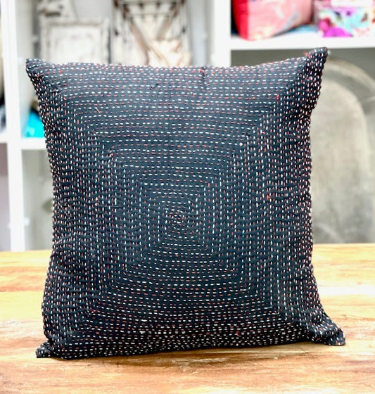 HANDSTICHED KANTHA CUSHION COVER ONLY 50CM