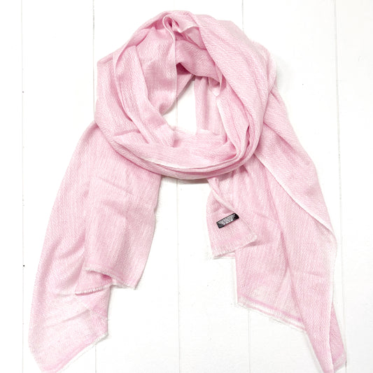WOOL N CASHMERE BLEND SOFT SHAWLS “ROSE” DIAMOND PATTERN 76X200CM