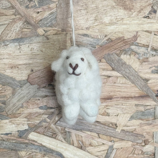 MINI FELT SHEEP WHITE 7X5CM