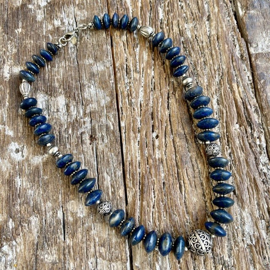 ORIGINAL LAPIZ SILVER BEAD NECKLACE