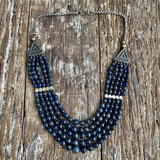 ORIGINAL LAPIZ SILVER BEAD NECKLACE