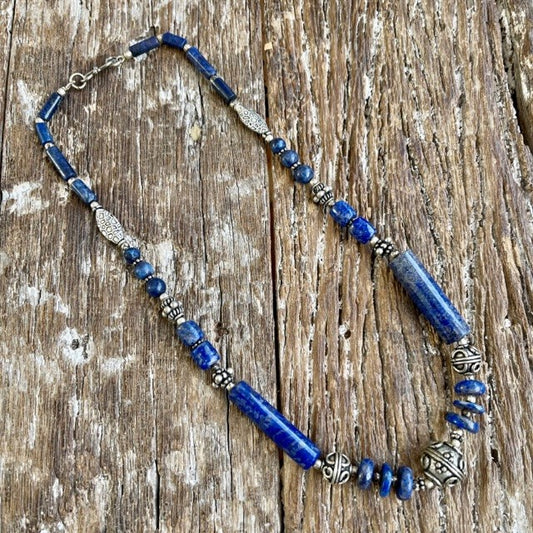 ORIGINAL LAPIZ SILVER BEAD NECKLACE