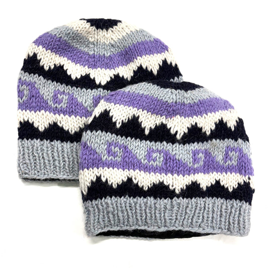 100% WOOL HAND KNITTED BEANY FLEECE LINED