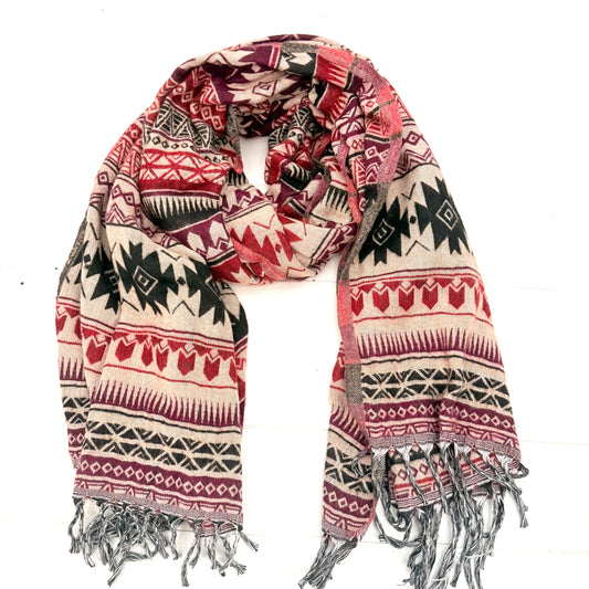Aztec Inspired Soft Fashion WOOL BLEND SHAWL 100x200cm
