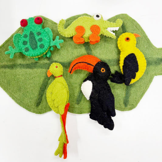 FELT “ANIMAL RAINFOREST” BUNDLE FINGER PUPPET