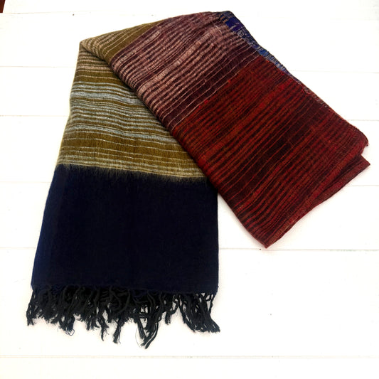 WOOL BLEND HANDLOOM BLANKET 110X260CM