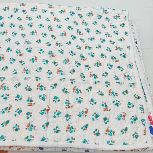 REVERSIBLE COTTON PRINTED PADDED QUILT 220x270cm
