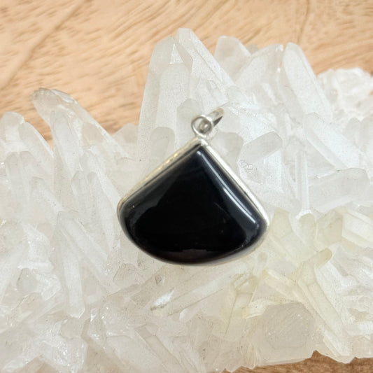 STERLING SILVER BLACK ONYX PENDANT