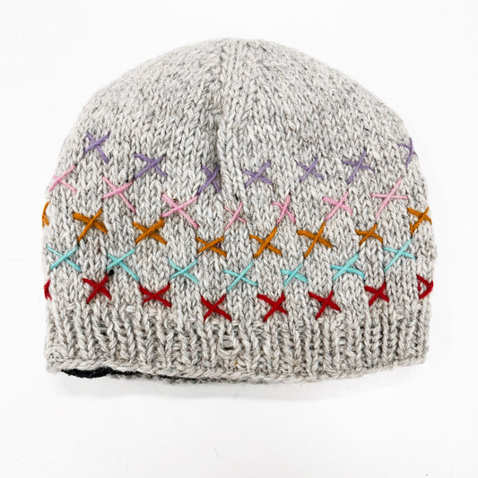 100% WOOL HAND KNITTED BEANY FLEECE LINED