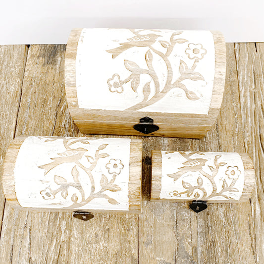 WOODEN BIRD ON BRANCH 3 SET - 23x16x16 CM