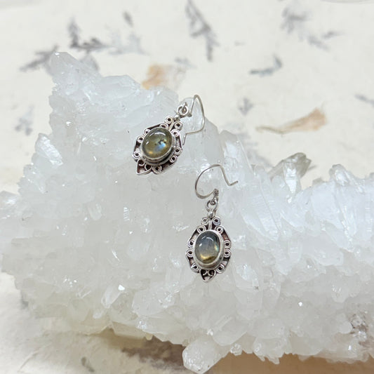 STERLING SILVER LABRADORITE EARRING