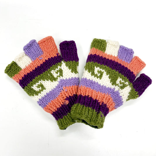 100% WOOL HAND KNITTED GLOVES