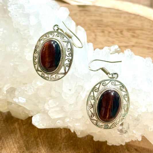 Sterling Silver Tiger’s eye Earring