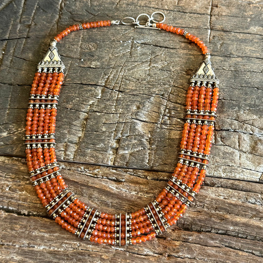 STERLING SILVER CARNELIAN NECKLACE