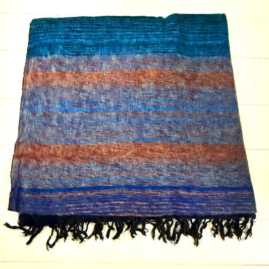 WOOL BLEND HANDLOOM BLANKET 110X260CM
