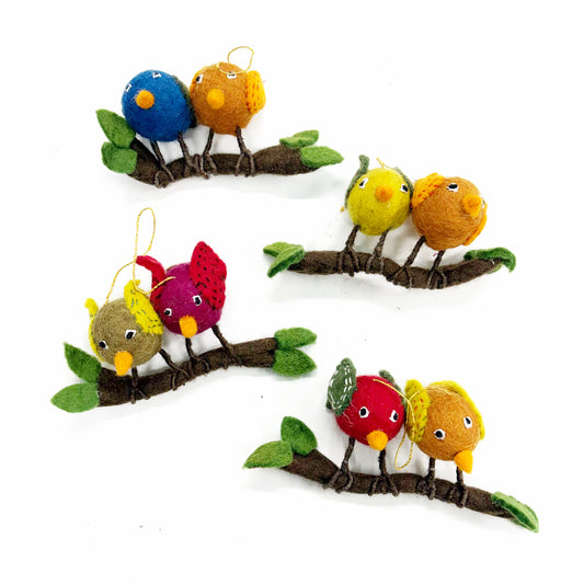 FELT LOVE BIRD HANGING ORANGE