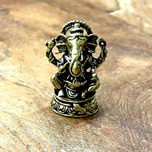 BRASS MINI GANESH STATUE 2.5CM