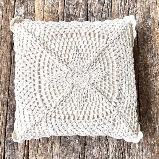 HANDCROCHET COTTON CUSHION 40CM