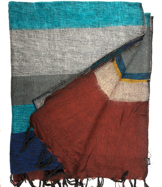 WOOL BLEND “MAGIC STRIPE” SHAWL 80x195CM