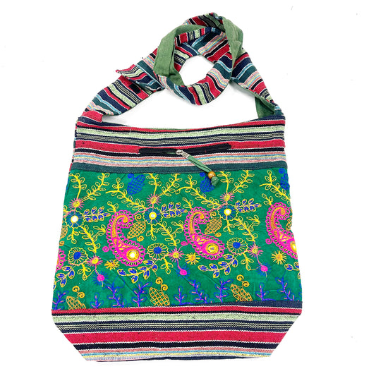 GREEN PAISLEY MIRROR BAG
