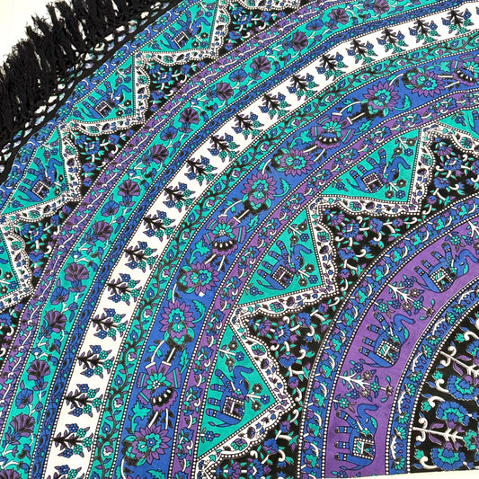 100% COTTON PRINTED ROUND THROW 210CM