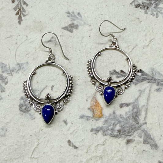 STERLING SILVER LAPIZ EARRING