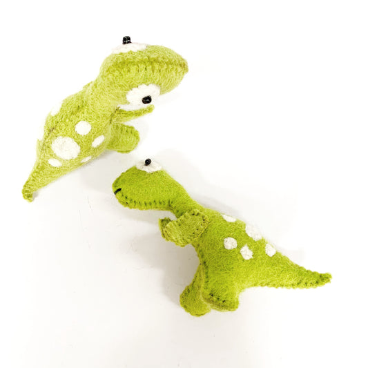 GREEN SPOTTED DINOSAUR 13x9CM