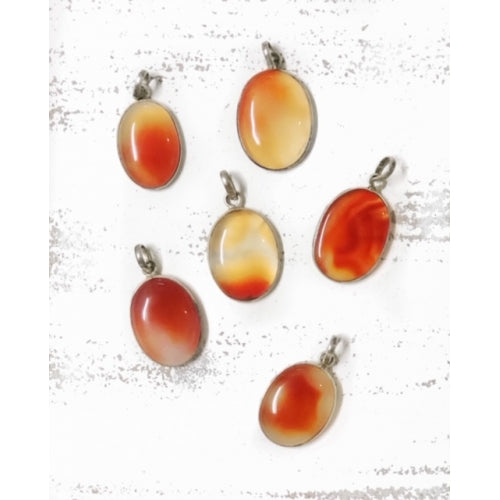 STERLING SILVER CARNELIAN PENDANT