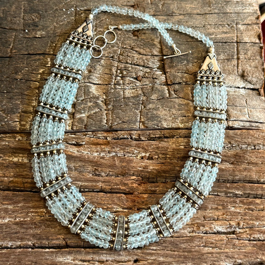 STERLING SILVER BLUE TOPAZ NECKLACE