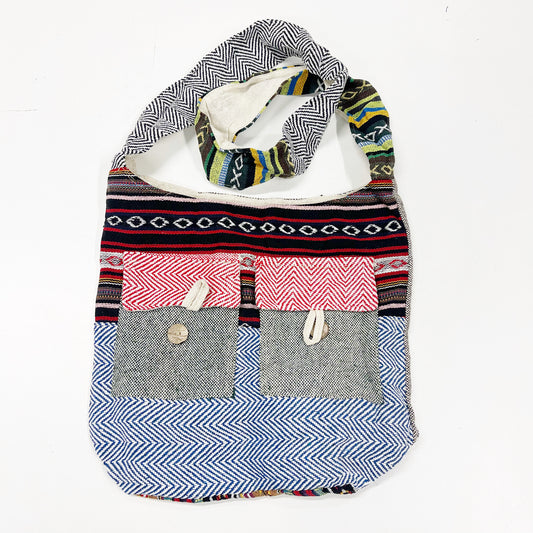 Blue & Green Chevron Sling Bag