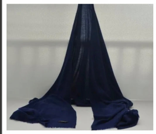 WOOL N CASHMERE BLEND NAVY SOFT SHAWLS