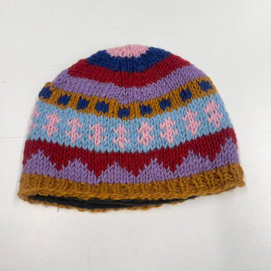 100% WOOL HAND KNITTED BEANY FLEECE LINED