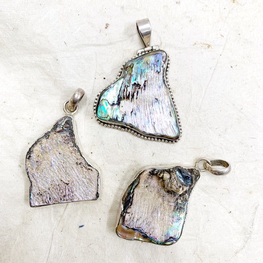 STERLING SILVER PAUA SHELL PENDANT