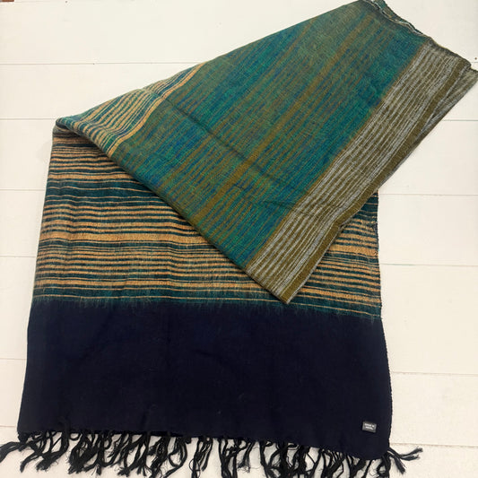 WOOL BLEND HANDLOOM BLANKET 110X260CM