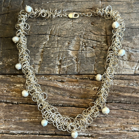 STERLING SILVER PEARL NECKLACE