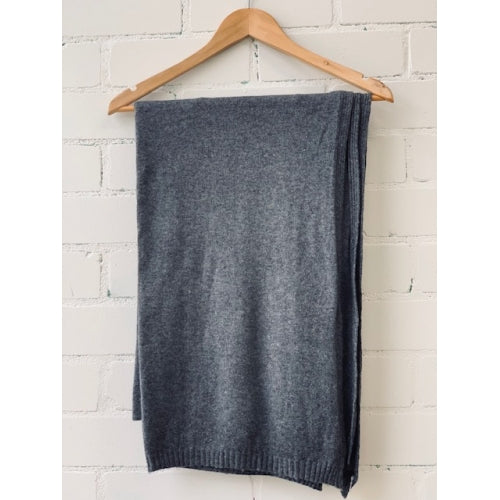 WOOL N CASHMERE BLEND KNITTED WRAP 70X210CM
